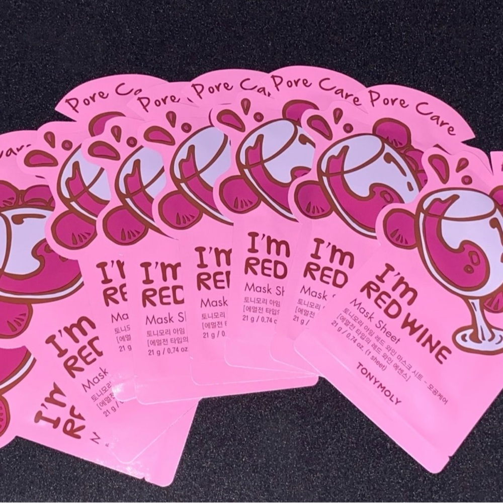 Tony Moly Bundle 16 count Face Sheet Mask I'm Red Wine and I’m Seaweed